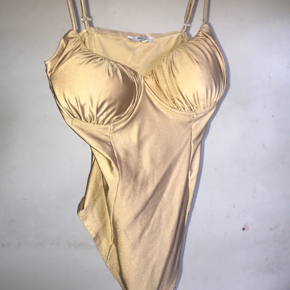 Cute gold spaghetti strap top